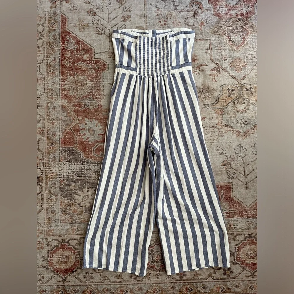 American Eagle striped strapless jumpsuit - Picture 7 of 8